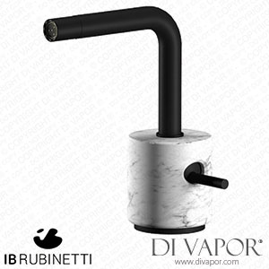 IB Rubinetti MM220NP_1 Marmo + Marmo L Monohole Bidet Mixer Complete with Drain - White Marble Spare Parts