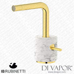 IB Rubinetti MM220OO_1 Marmo + Marmo L Monohole Bidet Mixer Complete with Drain - White Marble Spare Parts