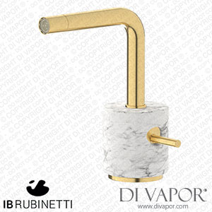 IB Rubinetti MM220OS_1 Marmo + Marmo L Monohole Bidet Mixer Complete with Drain - White Marble Spare Parts