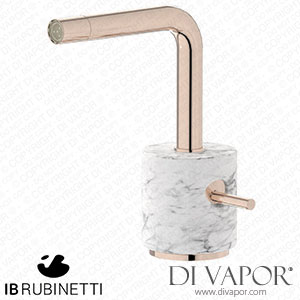 IB Rubinetti MM220RS_1 Marmo + Marmo L Monohole Bidet Mixer Complete with Drain - White Marble Spare Parts