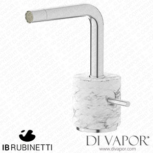 IB Rubinetti MM220SS_1 Marmo + Marmo L Monohole Bidet Mixer Complete with Drain - White Marble Spare Parts