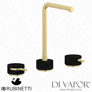 IB Rubinetti MM390II_2 Marmo + Marmo L Exposed Parts for Manual Wall Mixer - Black Marble Spare Parts
