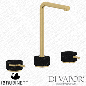 IB Rubinetti MM390OS_2 Marmo + Marmo L Exposed Parts for Manual Wall Mixer - Black Marble Spare Parts