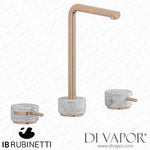 IB Rubinetti MM390SR_1 Marmo + Marmo L Exposed Parts for Manual Wall Mixer - White Marble Spare Parts