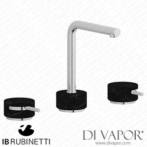 IB Rubinetti MM392CC_2 Marmo + Marmo L Three Holes Washbasin Set with Low Spout - Black Marble Spare Parts