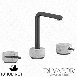 IB Rubinetti MM392CS_1 Marmo + Marmo L Three Holes Washbasin Set with Low Spout - White Marble Spare Parts