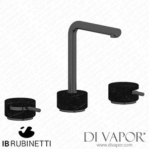 IB Rubinetti MM392CS_2 Marmo + Marmo L Three Holes Washbasin Set with Low Spout - Black Marble Spare Parts