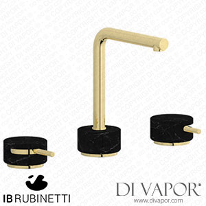 IB Rubinetti MM392II_2 Marmo + Marmo L Three Holes Washbasin Set with Low Spout - Black Marble Spare Parts