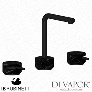 IB Rubinetti MM392NP_2 Marmo + Marmo L Three Holes Washbasin Set with Low Spout - Black Marble Spare Parts