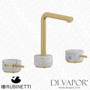 IB Rubinetti MM392OS_1 Marmo + Marmo L Three Holes Washbasin Set with Low Spout - White Marble Spare Parts