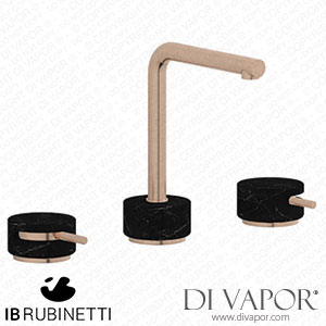IB Rubinetti MM392SR_2 Marmo + Marmo L Three Holes Washbasin Set with Low Spout - Black Marble Spare Parts