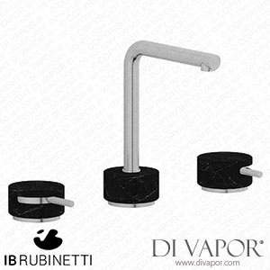 IB Rubinetti MM392SS_2 Marmo + Marmo L Three Holes Washbasin Set with Low Spout - Black Marble Spare Parts