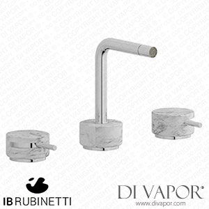 IB Rubinetti MM393CC_1 Marmo + Marmo L Three Holes Bidet Set - White Marble Spare Parts