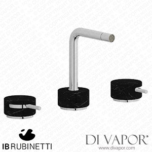 IB Rubinetti MM393CC_2 Marmo + Marmo L Three Holes Bidet Set - Black Marble Spare Parts