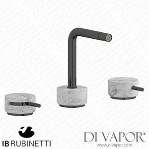IB Rubinetti MM393CF_1 Marmo + Marmo L Three Holes Bidet Set - White Marble Spare Parts