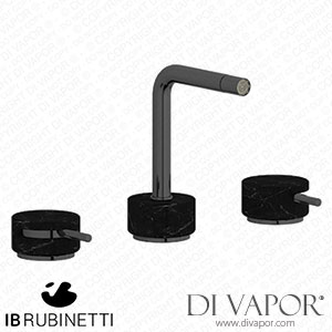 IB Rubinetti MM393CF_2 Marmo + Marmo L Three Holes Bidet Set - Black Marble Spare Parts