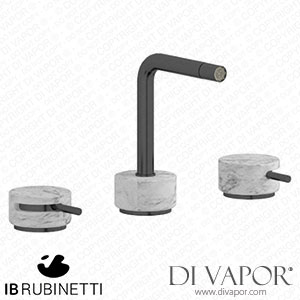 IB Rubinetti MM393CS_1 Marmo + Marmo L Three Holes Bidet Set - White Marble Spare Parts