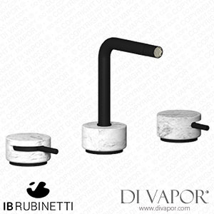 IB Rubinetti MM393NP_1 Marmo + Marmo L Three Holes Bidet Set - White Marble Spare Parts