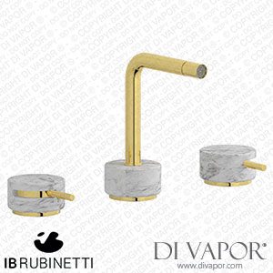 IB Rubinetti MM393OO_1 Marmo + Marmo L Three Holes Bidet Set - White Marble Spare Parts