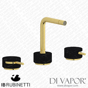 IB Rubinetti MM393OO_2 Marmo + Marmo L Three Holes Bidet Set - Black Marble Spare Parts