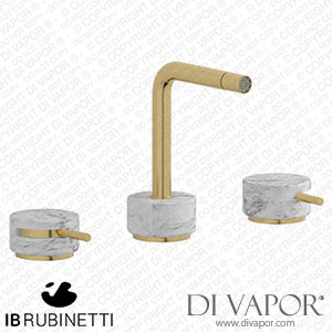 IB Rubinetti MM393OS_1 Marmo + Marmo L Three Holes Bidet Set - White Marble Spare Parts