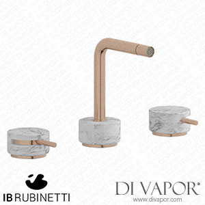 IB Rubinetti MM393SR_1 Marmo + Marmo L Three Holes Bidet Set - White Marble Spare Parts