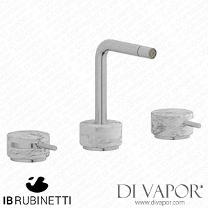 IB Rubinetti MM393SS_1 Marmo + Marmo L Three Holes Bidet Set - White Marble Spare Parts
