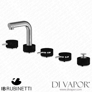 IB Rubinetti MM396CC_2 Marmo + Marmo L Five Holes Deck Mounted Bath Filler with Shower Kit - Black Marble Spare Parts
