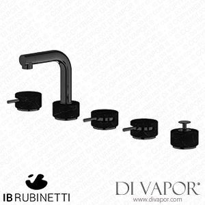 IB Rubinetti MM396CF_2 Marmo + Marmo L Five Holes Deck Mounted Bath Filler with Shower Kit - Black Marble Spare Parts