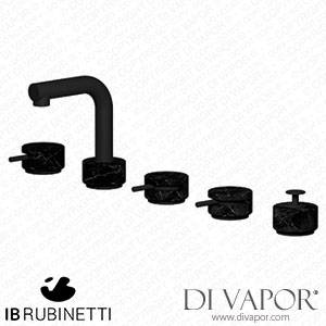 IB Rubinetti MM396NP_2 Marmo + Marmo L Five Holes Deck Mounted Bath Filler with Shower Kit - Black Marble Spare Parts