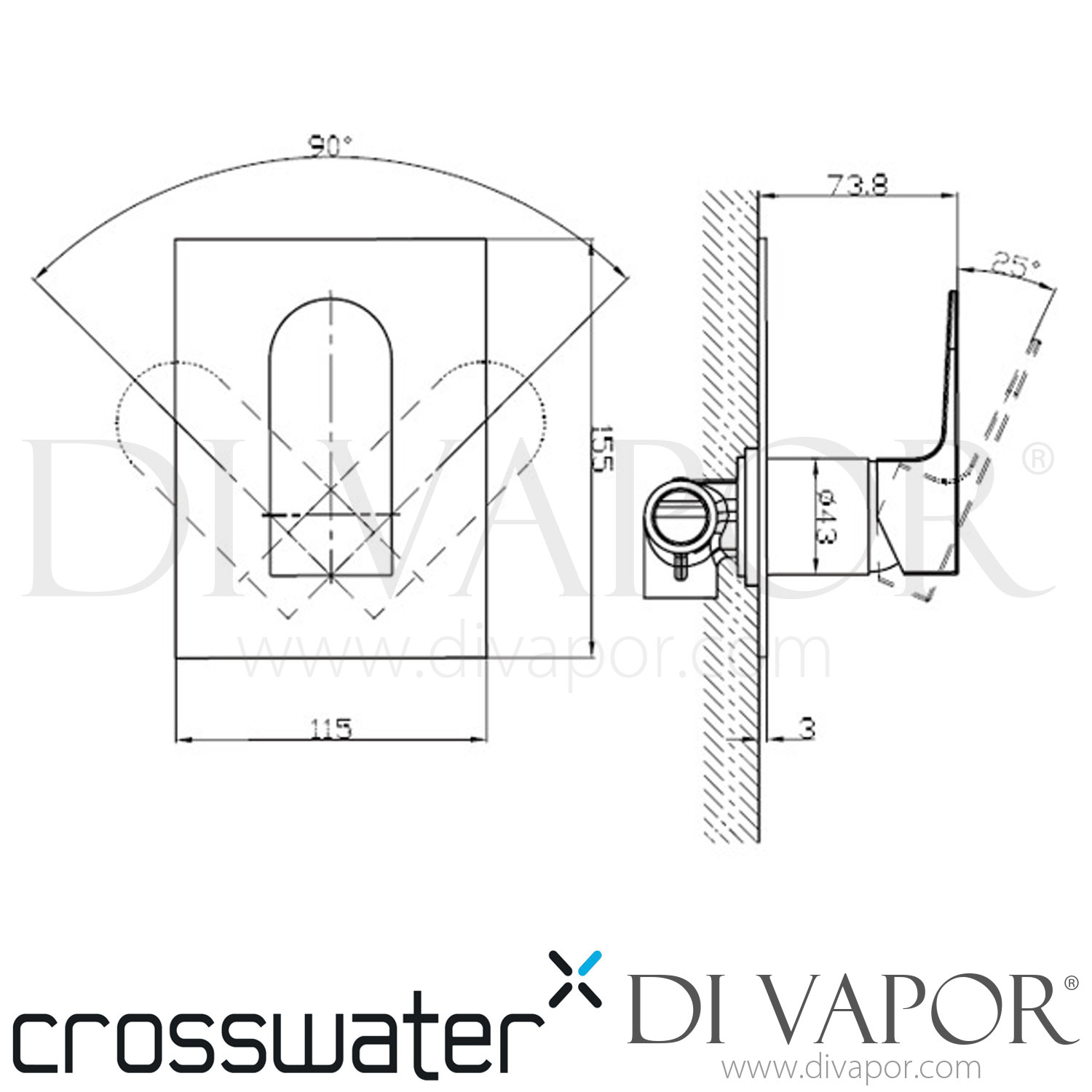 Crosswater MO0004RC Modest Manual Shower Valve Spare Parts