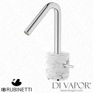 IB Rubinetti MR200CC_1 Marmo + Marmo L Monohole Washbasin Mixer Complete with Drain - White Marble Spare Parts