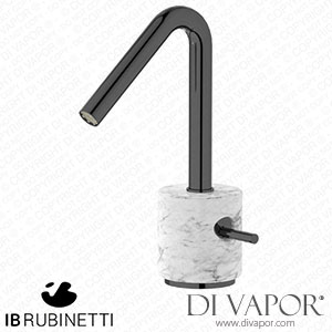 IB Rubinetti MR200CF_1 Marmo + Marmo L Monohole Washbasin Mixer Complete with Drain - White Marble Spare Parts