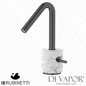 IB Rubinetti MR200CS_1 Marmo + Marmo L Monohole Washbasin Mixer Complete with Drain - White Marble Spare Parts