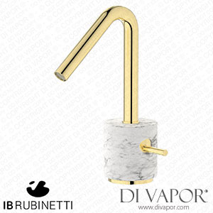 IB Rubinetti MR200II_1 Marmo + Marmo L Monohole Washbasin Mixer Complete with Drain - White Marble Spare Parts