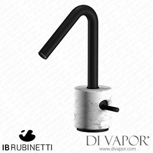 IB Rubinetti MR200NP_1 Marmo + Marmo L Monohole Washbasin Mixer Complete with Drain - White Marble Spare Parts