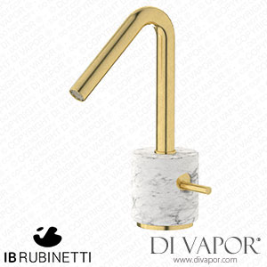 IB Rubinetti MR200ON_1 Marmo + Marmo L Monohole Washbasin Mixer Complete with Drain - White Marble Spare Parts