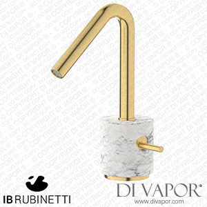 IB Rubinetti MR200OS_1 Marmo + Marmo L Monohole Washbasin Mixer Complete with Drain - White Marble Spare Parts