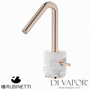 IB Rubinetti MR200RS_1 Marmo + Marmo L Monohole Washbasin Mixer Complete with Drain - White Marble Spare Parts