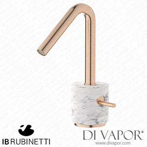IB Rubinetti MR200SR_1 Marmo + Marmo L Monohole Washbasin Mixer Complete with Drain - White Marble Spare Parts