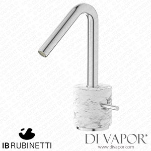IB Rubinetti MR200SS_1 Marmo + Marmo L Monohole Washbasin Mixer Complete with Drain - White Marble Spare Parts