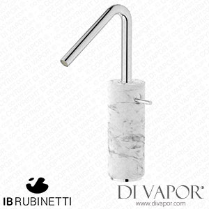IB Rubinetti MR202CC_1 Marmo + Marmo L Tall Monohole Washbasin Mixer Complete with Drain - White Marble Spare Parts