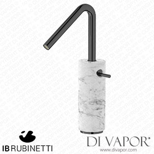 IB Rubinetti MR202CF_1 Marmo + Marmo L Tall Monohole Washbasin Mixer Complete with Drain - White Marble Spare Parts