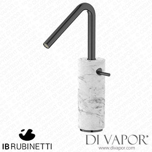 IB Rubinetti MR202CS_1 Marmo + Marmo L Tall Monohole Washbasin Mixer Complete with Drain - White Marble Spare Parts