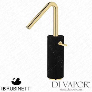 IB Rubinetti MR202II_2 Marmo + Marmo L Tall Monohole Washbasin Mixer Complete with Drain - Black Marble Spare Parts