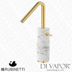 IB Rubinetti MR202OS_1 Marmo + Marmo L Tall Monohole Washbasin Mixer Complete with Drain - White Marble Spare Parts