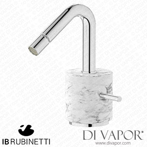 IB Rubinetti MR220CC_1 Marmo + Marmo L Monohole Bidet Mixer Complete with Drain - White Marble Spare Parts