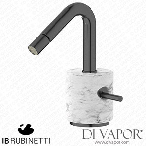 IB Rubinetti MR220CS_1 Marmo + Marmo L Monohole Bidet Mixer Complete with Drain - White Marble Spare Parts