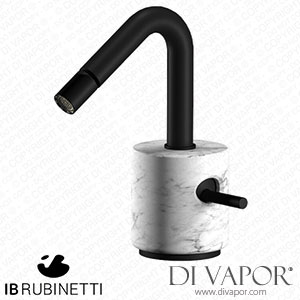 IB Rubinetti MR220NP_1 Marmo + Marmo L Monohole Bidet Mixer Complete with Drain - White Marble Spare Parts