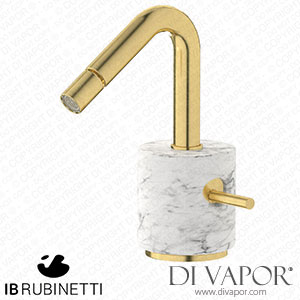 IB Rubinetti MR220ON_1 Marmo + Marmo L Monohole Bidet Mixer Complete with Drain - White Marble Spare Parts